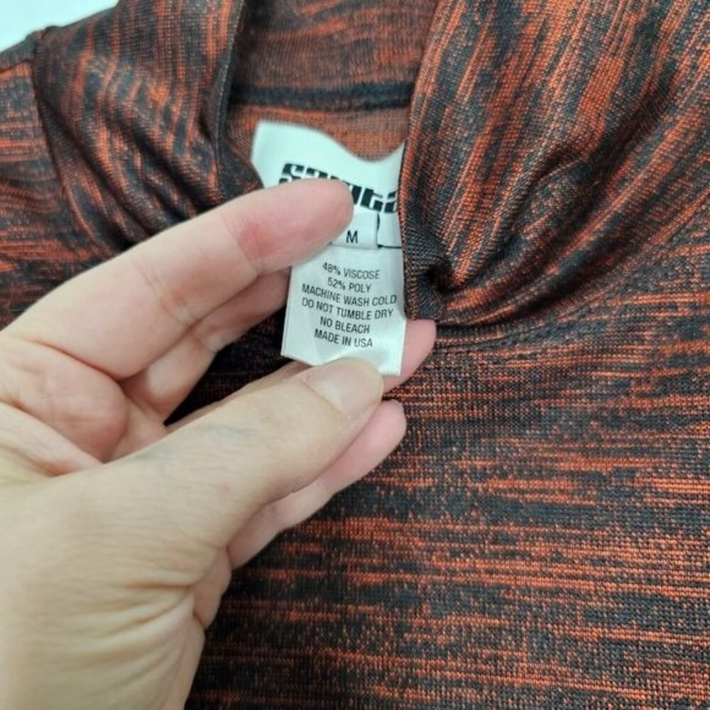 Saint Art Red Static Print Turtleneck Long Sleeve… - image 4